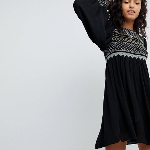 Free People Late Night Picnic smoked navy dress - Picture 3 of 8